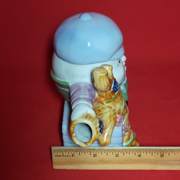 Vintage Feitx Humpty Dumpty Sitting On  Wall Decorative Porcelain Teapot - Picture 10 of 14